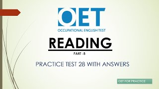 OET Reading PartB Practice Test 28 [upl. by Ativ]