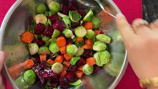 Roasted Brussel Sprouts  Roasted Baked Carrots Beets  How to Roast Perfect Root Vegetables [upl. by Ellerret978]