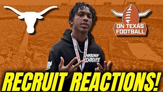 Recruits REACT To Texas Visits  Longhorns Football  Dakorien Moore  Elijah Barnes [upl. by Whipple]