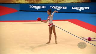 AVERINA Dina RUS  2018 Rhythmic Worlds Sofia BUL  Qualifications Ball [upl. by Rosmarin]