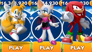 Sonic Dash  Tails VS Rouge VS Knuckles  All Characters Unlocked  Gameplay [upl. by Diley]