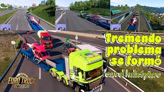 Euro truck simulator 2ETS2Llevo Helicóptero 1808TX 3T hacia Acoruña distancia de 1457 KM [upl. by Nodyl]