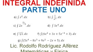 1 INTEGRAL INDEFINIDA CÁLCULO INTEGRAL [upl. by Aramit]