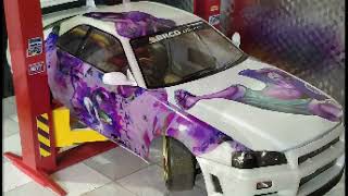 RC Decals  ONE PIECE CHARACTERS  Nissan Skyline R34 GTR [upl. by Libbna518]