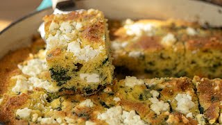 GreekStyle Spanakopita Cornbread [upl. by Aitnauq]