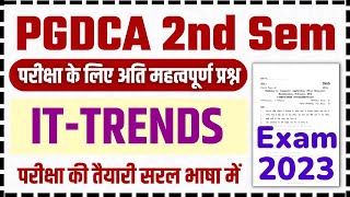 📚PGDCA 2ND SEM IT TRENDS IMPORTANT QUESTION FOR EXAM 2023 computer pgdca exam dca [upl. by Sully]