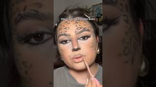 Cheetahleopard makeup 🐆🐆🐆what look shall I do next  shorts halloween cheetahleopardmakeup [upl. by Enidlareg322]