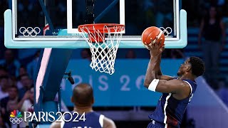 LeBron James finds Anthony Edwards for buzzerbeating alleyoop  Paris Olympics  NBC Sports [upl. by Yenahteb]