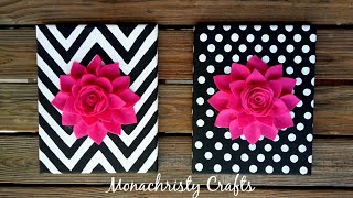 DIY 3D Flower Canvas Art  Easy Wall Decor [upl. by Greenleaf]