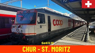 Cab Ride ChurThusisSt Moritz Rhaetian Railway Albula Line  Switzerland 4K [upl. by Cida]