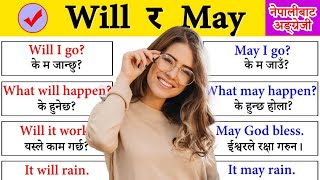 Nepali to English अंग्रेजी सिकौं  English Grammar in Nepali Will and May Modal Verbs [upl. by Edrei]