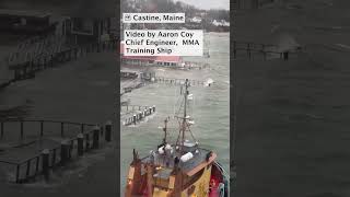 Dennetts Wharf in Castine Maine is underwater during a storm on Jan 10 2024 maine flooding [upl. by Eziechiele]