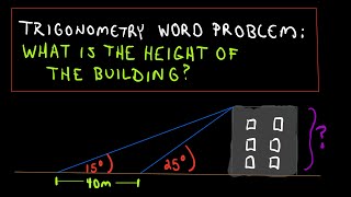 ❖ Trigonometry Word Problem Finding The Height of a Building Example 1 ❖ [upl. by Einafpets]