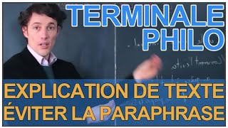 Lexplication de texte  éviter la paraphrase  Philosophie  Terminale  Les Bons Profs [upl. by Pettiford]