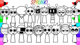 Incredibox Sprunki Coloring Pages New  How to Color ALL SPRUNKI ORIGINAL Version  NCS MUSIC [upl. by Enilegnave745]