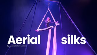 Aerial silks performance in Cirquonsient Anastasiia Parkhomenko [upl. by Oetomit]