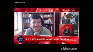 Entrevista en TN sobre el dato de inflación de diciembre [upl. by Hullda661]