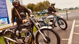 PATHFINDER CAFE MOTORCYCLES feature AJS Greeves Mobylette amp PIP the WONDER DOG at BLACKBUSHE Airport [upl. by Yelena]