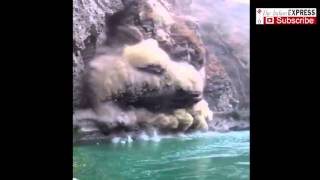 Dramatic Video Of A Massive Landslide Near Mandi [upl. by Rieth]