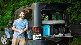 My Jeep Wrangler Car Camper Build amp Tour [upl. by Pressman]