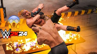 Undertaker Destroys Brock Lesnar at Backstage  WWE 2K24 Gameplay [upl. by Finnie]