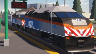 Railfanning in Roblox custom blue rail system freight train RSS [upl. by Noslrac]