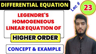 LEGENDRES Homogeneous Linear Differential Equations with variable coefficient  Concept amp Examples [upl. by Jarlath]