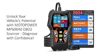 Unlock Your Vehicles Potential with MOTOPOWER MP69040 OBD2 Scanner  Diagnose with Confidence [upl. by Aicerg322]