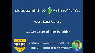 Azure Data Factory  Get Count of files from folder in azure data factory [upl. by Aspasia]