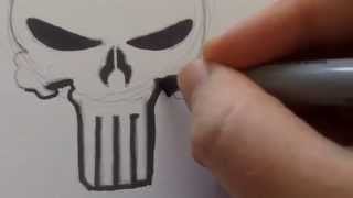 How To Draw A Punisher Skull [upl. by Eidahs]