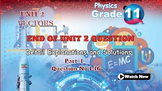 Grade 11 Physics End of Unit 2 Review Exercise Solutions  vectors  reviewquestions  grade11 [upl. by Ahsiela]