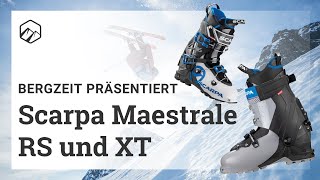 Scarpa Maestrale RS und XT FreerideSchuhe im Vergleich  Bergzeit [upl. by Ardnait452]