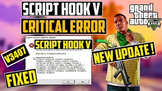 How to Fix Script hook V Critical Error GTA 5  Script hook V New Update V3407 [upl. by Alema158]