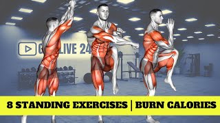 8 Standing Exercises  Home Workouts Without Equipment [upl. by Jorin]