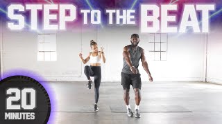 20 Minute Step to The Beat HIIT Workout NO EQUIPMENT [upl. by Adnohral]