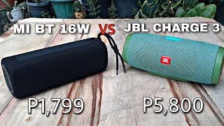 Xiaomi Portable Bluetooth Speaker 16W vs JBL Charge 3 [upl. by Haliek]