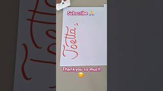 JOETTA🙏Comment your name 🙏 alliswell trendingcalligraphy thankyou namecalligraphy namelettering [upl. by Martineau]