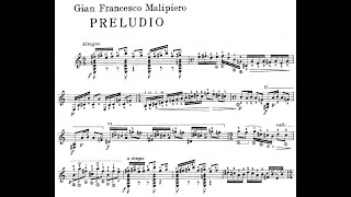 Gian Francesco Malipiero  Preludio for guitar with score [upl. by Tessi]