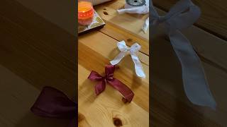 simple and cute bow 🎀diybow christmasdiy tutorial bow ribbon diyribbon craft aesthetic diy [upl. by Blight604]