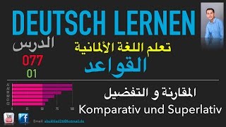 تعليم اللغة الألمانية ـ الدرس 077 المقارنة و التفضيل 01 Komparativ und Superlativ [upl. by Yesor]