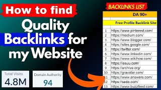 How to find quality backlinks for my website  High Quality Authority Links For Website  Backlinks [upl. by Aicilaana103]