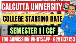 College Starting Date Semester 1Centralised Admission Portal WB Colleges calcuttauniversity [upl. by Luther570]