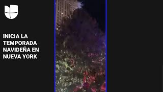 Comienza la temporada navideña en Nueva York con el encendido del árbol del Rockefeller Center [upl. by Siroved410]