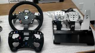 First Look Fanatec ClubSport Wheel Base BMW M3 GT2 Rim Formula Rim and V2 Pedals [upl. by Orme]