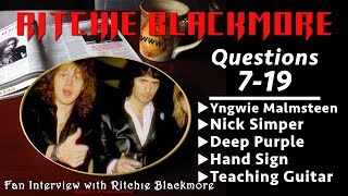 Ritchie Blackmore interview ⚔️ Questions 719 Yngwie Malmsteen Nick Simper 1996 Rainbow Fans [upl. by Ikim]