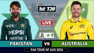 PAKISTAN vs AUSTRALIA 1st T20 MATCH LIVE SCORES PAK vs AUS LIVE MATCH COMMENTARY TOSS amp RAIN UPDATE [upl. by Aitercul141]