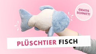 KuscheltierFisch selber nähen  gratis Schnittmuster [upl. by Stahl]