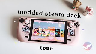 💗 what’s on my pink steam deck  themes  steam deck plugins tutorial  cozy steam deck games  MOD [upl. by Nnyletak]