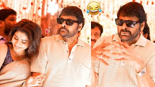 See How Chiranjeevi Making Fun with Iswarya Menon at Nagabandham Pooja Ceremony  Aruna Media [upl. by Anert699]