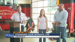 Greenfield Fire Department honors heros who saved choking woman [upl. by Barbaraanne]